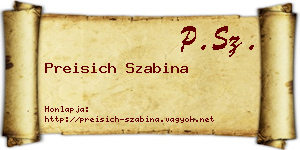 Preisich Szabina névjegykártya